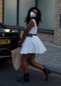 Maya Jama in a Short White Dress