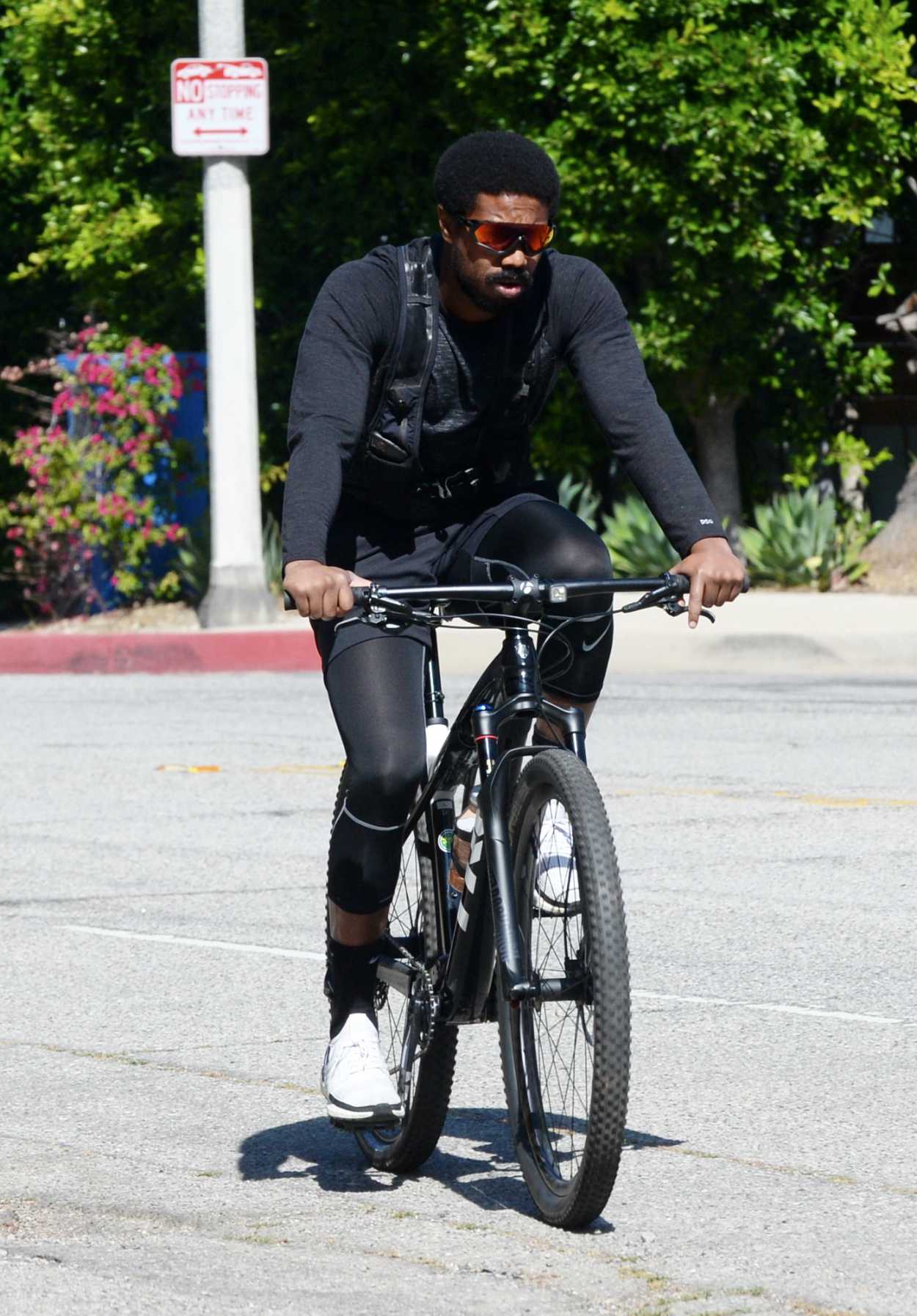 Michael B. Jordan in a White Sneakers Does a Bike Ride in Los Angeles ...