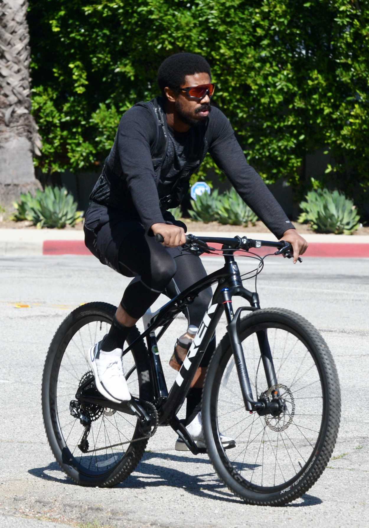 Michael B. Jordan in a White Sneakers Does a Bike Ride in Los Angeles ...