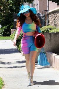 Phoebe Price in a Colorful Workout Clothes