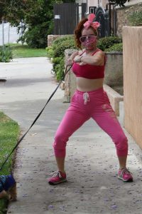 Phoebe Price in a Pink Workout Clothes