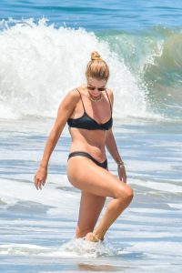 Rosie Huntington-Whiteley in a Black Bikini