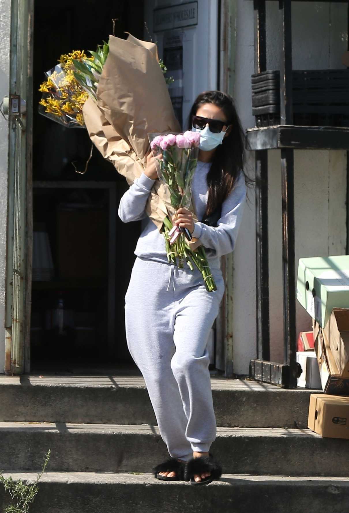 Shay Mitchell in a Protective Mask