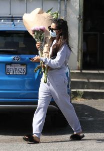 Shay Mitchell in a Protective Mask