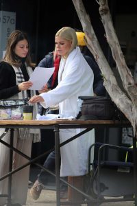 Sophie Monk in a White Gown