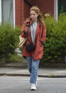 Sophie Rundle in a White Sneakers