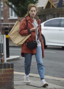 Sophie Rundle in a White Sneakers