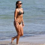 Sylvie Meis in a Black Bikini on the Beach in Saint Tropez 06/22/2020