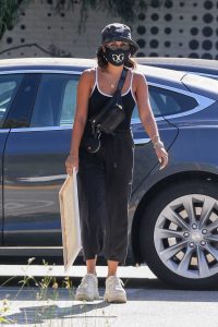 Vanessa Hudgens in a Black Protective Mask