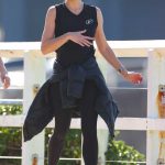 Allison Langdon in a Black Leggings Walks from Bondi to Bronte in Sydney 07/08/2020