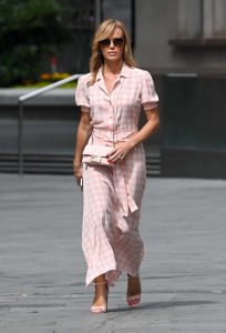 Amanda Holden in a Pink Checked Dress