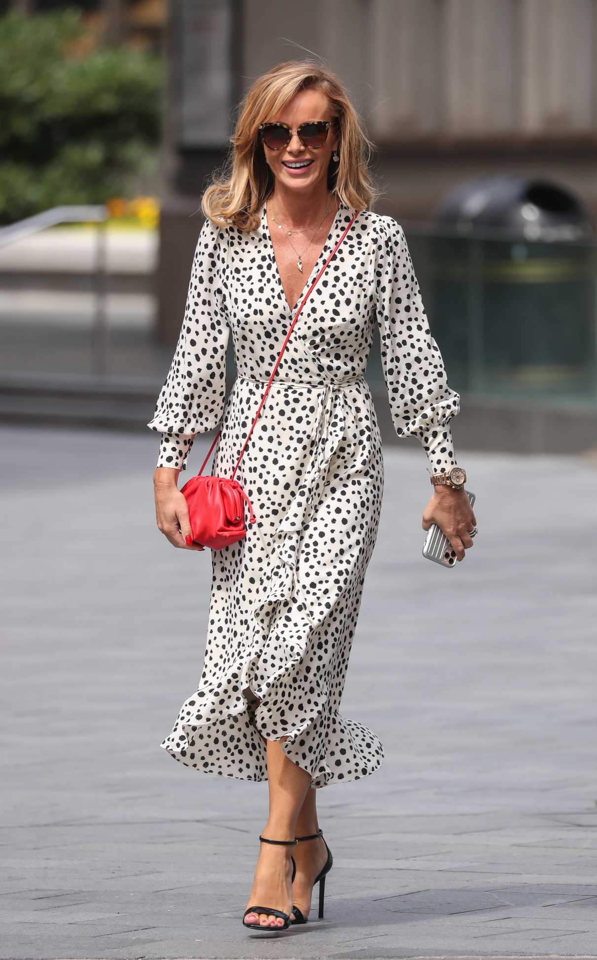 Amanda Holden in a Polka Dot Dress Leaves the Heart Radio in London 07 ...