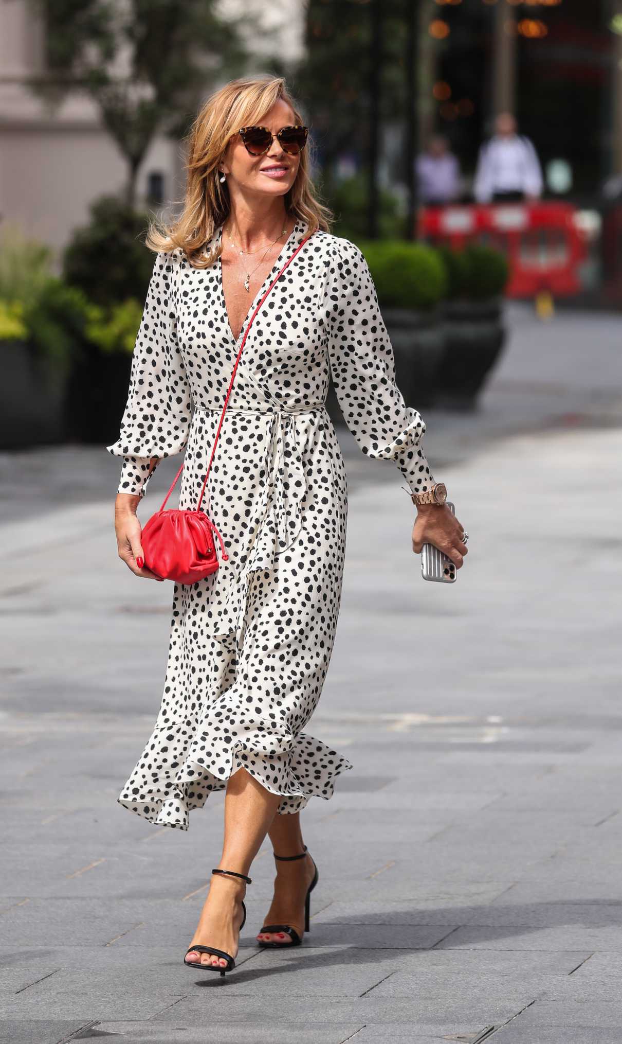 Amanda Holden in a Polka Dot Dress Leaves the Heart Radio in London 07 ...
