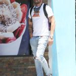 Brian Austin Green in a White Tee Has Lunch with His New Girlfriend Tina Louise at Sugar Taco in Los Angeles 06/30/2020