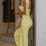 Chloe Khan in a Yellow Jumpsuit Was Seen in Puerto Banus, Marbella 07/24/2020