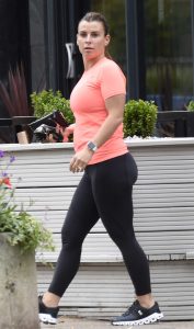 Coleen Rooney in a Pink Tee