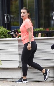 Coleen Rooney in a Pink Tee