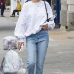 Delilah Belle Hamlin in a White Cap Visits Beauty Shop Young LDN in Notting Hill 07/17/2020