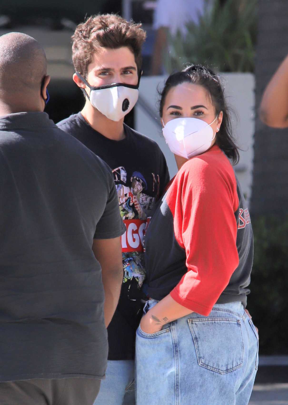 Demi Lovato in a Protective Mask