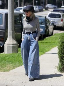 Diane Keaton in a Pair of Blue Bell Bottom Jeans
