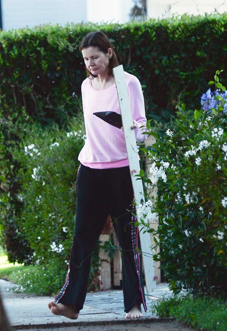 Geena Davis in a Pink Sweatshirt Was Seen Out in Los Angeles 07/08/2020
