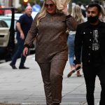 Gemma Collins in a Brown Sweatsuit Was Seen at Gucci Sloane Street in London 07/02/2020