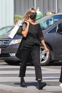 Heidi Klum in a Black Protective Mask