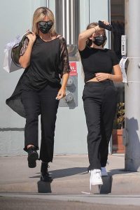 Heidi Klum in a Black Protective Mask