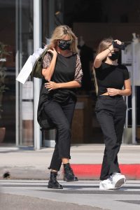 Heidi Klum in a Black Protective Mask