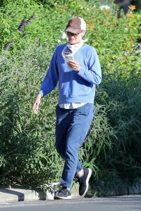 Helen Hunt in a Light Blue Sweatshirt