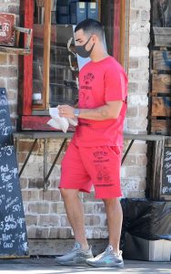 Joe Jonas in a Pink Shorts
