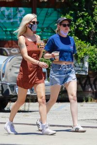 Kristen Stewart in a Blue Daisy Duke Shorts