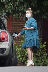 Lisa Armstrong in a Protective Mask