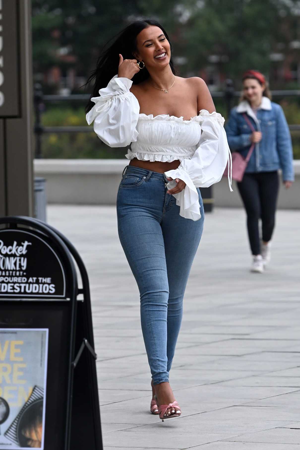 Maya Jama in a White Blouse