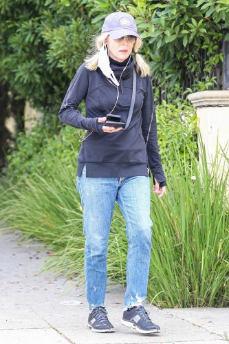 Michelle Pfeiffer in a Blue Ripped Jeans Was Seen Out in Santa Monica