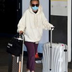 Molly-Mae Hague in a Protective Mask Arrives at Airport in Manchester 07/20/2020
