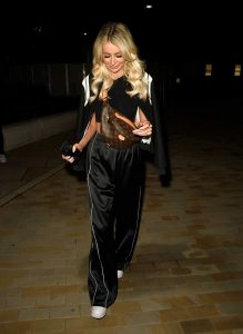 Olivia Attwood in a Black Track Pants