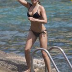Sylvie Meis in a Black Bikini on the Beach in Mallorca 07/22/2020
