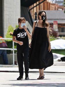 Angelina Jolie in a Black Sundress