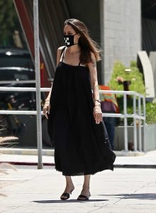 Angelina Jolie in a Black Sundress