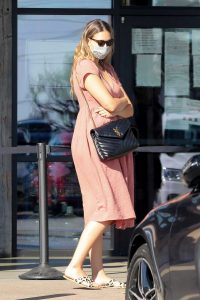 April Love Geary in a Pink Dress