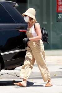Ashley Tisdale in a Beige Jumpsuit