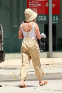 Ashley Tisdale in a Beige Jumpsuit