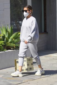 Ashley Tisdale in a Gray Sweatsuit