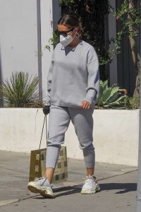 Ashley Tisdale in a Gray Sweatsuit