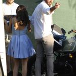 Ben Affleck in a White Shirt Goes Out for a Cruise on BMW Motorcycle Out with Ana de Armas in Brentwood 08/16/2020