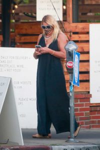 Busy Philipps in an Animal Print Protective Mask