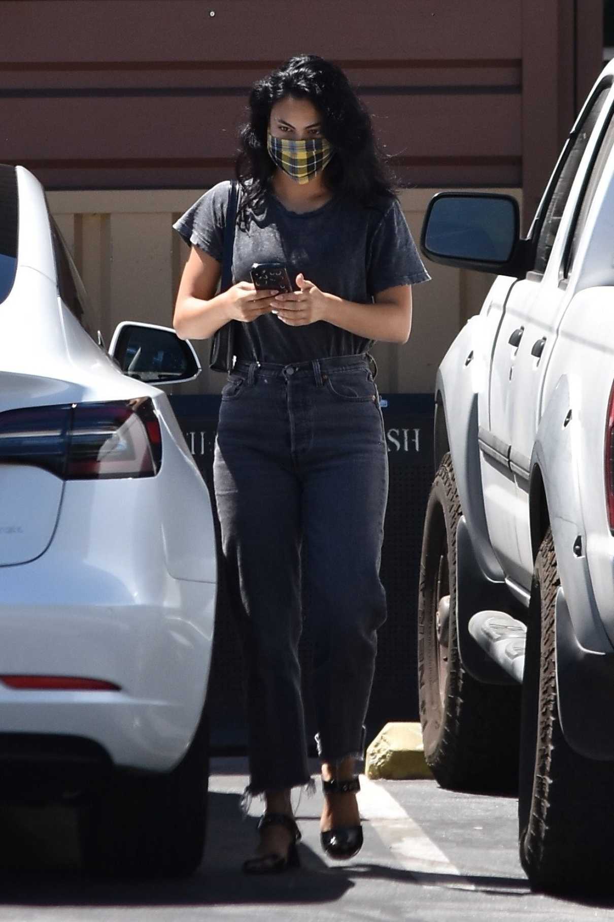 Camila Mendes in a Black Tee