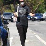Christina Schwarzenegger in a Black Tee Was Seen Out in Brentwood 08/01/2020