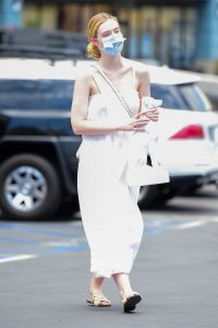 Elle Fanning in a White Dress